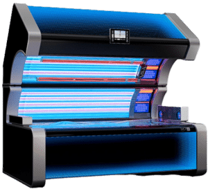 MegaSun K9S lay-down tanning sunbed with UV lamps at The Tanning Shop UK
