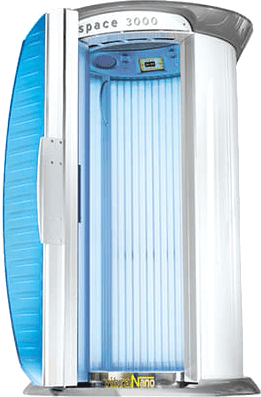 megaSun Space 3000 standing tanning sunbed – vertical UV tanning beds at The Tanning Shop UK