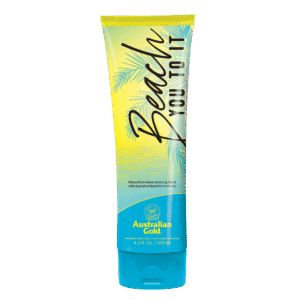 Australian Gold Beach You To It tanning lotion with natural sun-kissed bronzing blend and Australian Hydration Complex, 250ml tube.