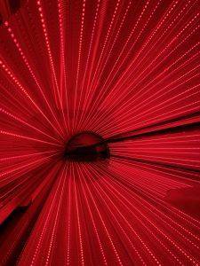 Red light therapy tanning bed canopy view