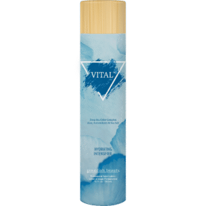Swedish Beauty Vital hydrating tanning intensifier with deep sea color complex, aloe, antioxidants and sea salt, 300ml bottle.